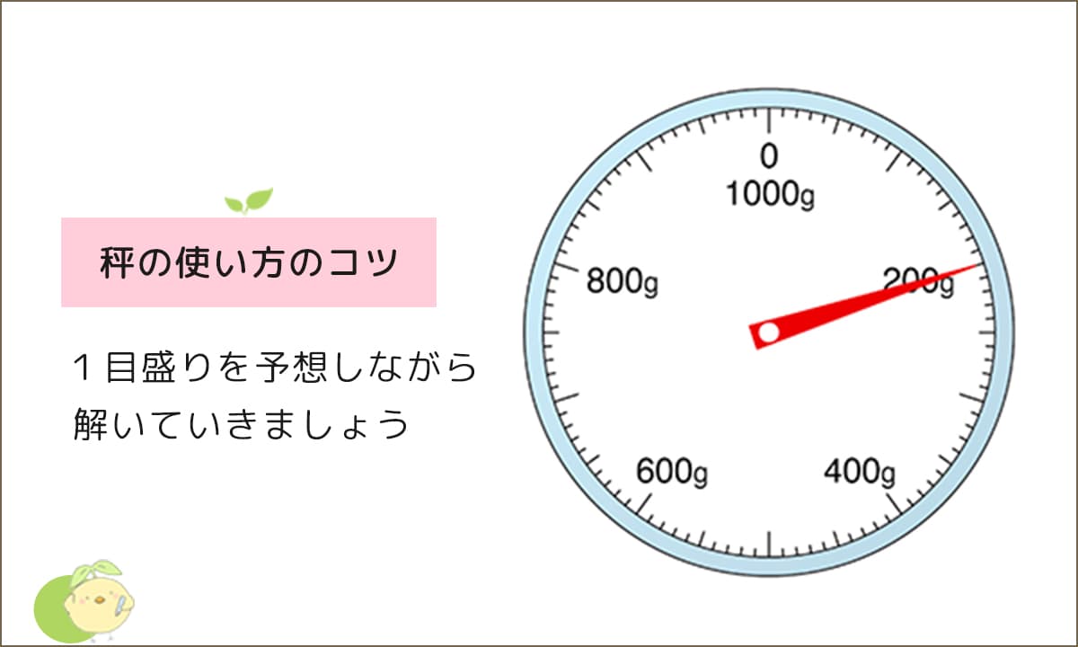 秤の使い方のコツ-小学生の無料算数プリント「ふたば問題集」