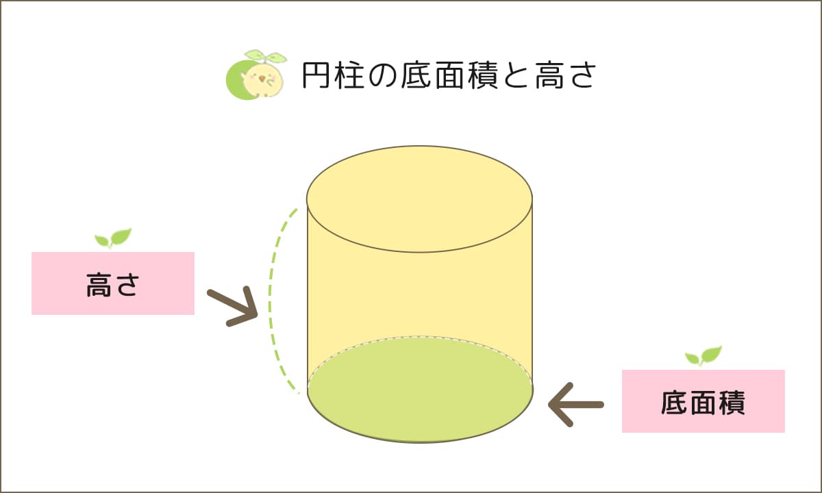 円柱の底面積と高さ-小学生の無料算数プリント「ふたば問題集」